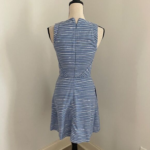 GAP Blue Knee Length Y2K Fit & Flare Sleeveless Dress sz 0 Preppy Fishermancore - Picture 3 of 16